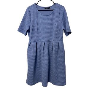 Apt 9 Fit & Flare Dress Textured Blue XL